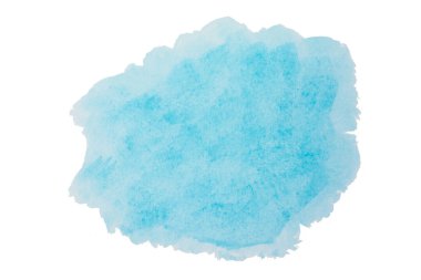 Gökyüzü mavisi suluboya arka plan. Fırça kontur şekli w izole