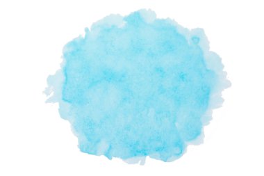 Gökyüzü mavisi suluboya arka plan. Kırpma yolu ile beyaz üzerinde izole fırça kontur şekli