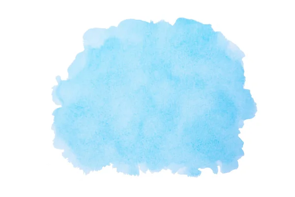 Himmelsblå akvarell bakgrund. Pensellinje form isolerad på w — Stockfoto
