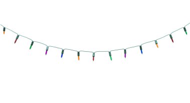 Noel ışıkları üzerinde beyaz izole