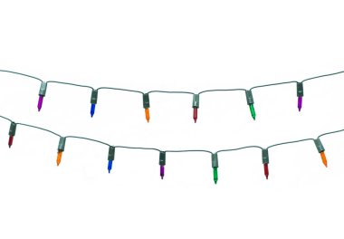 Noel ışıkları üzerinde beyaz izole