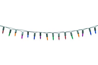 Noel ışıkları üzerinde beyaz izole