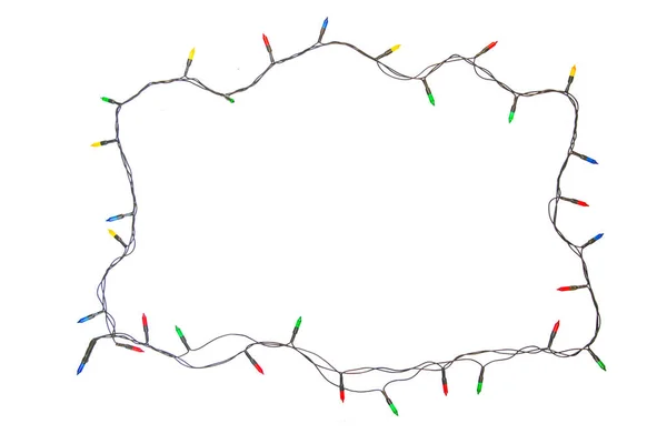 String av jul ljus ram isolerad på vit bakgrund Wi — Stockfoto