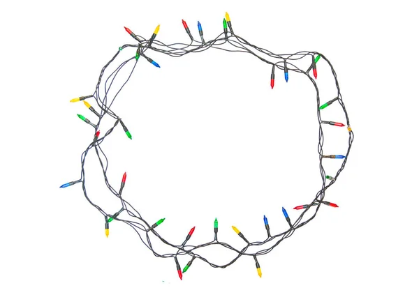 String av jul ljus ram isolerad på vit bakgrund Wi — Stockfoto