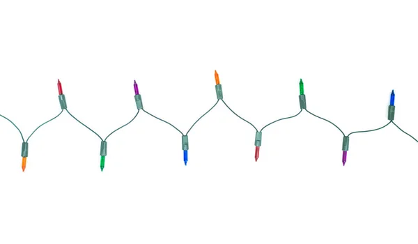 白で隔離されるクリスマス ライト — ストック写真