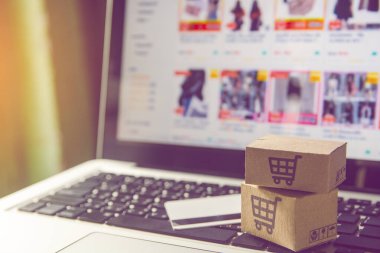 Çevrimiçi alışveriş konsepti - İnternet üzerinden alışveriş hizmeti. Evet.