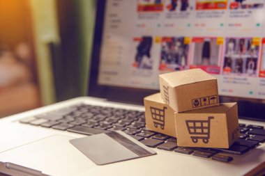 Çevrimiçi alışveriş konsepti - İnternet üzerinden alışveriş hizmeti. Evet.