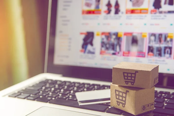 온라인 쇼핑 개념 - 인터넷 상의 쇼핑 서비스. wi — 스톡 사진