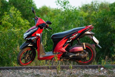 Nakhon Phanom, Tayland - 18 Kasım 2018 Motosiklet Honda Click P