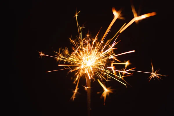Sparkler burn set isolated on black background with clipping pat — Stock Photo, Image