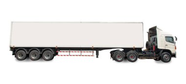 Big Truck Trailer isolated on white background with clipping pat clipart
