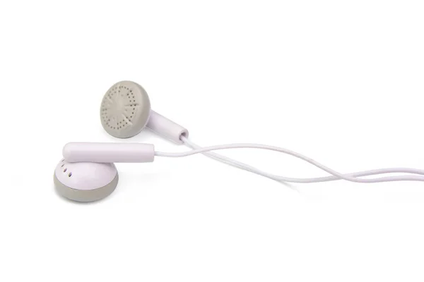 White earphones isolated on white background with clipping path — Stock Photo, Image