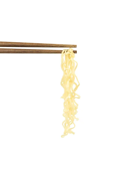 Instant noodles chopsticks isolated on white background with cli — Stock Photo, Image