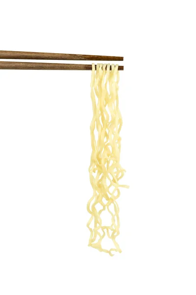 Instant noodles chopsticks isolated on white background with cli — Stock Photo, Image