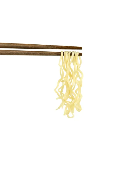 Instant noodles chopsticks isolated on white background with cli — Stock Photo, Image
