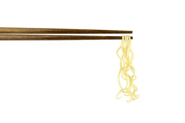 Instant noodles chopsticks isolated on white background with cli — Stock Photo, Image