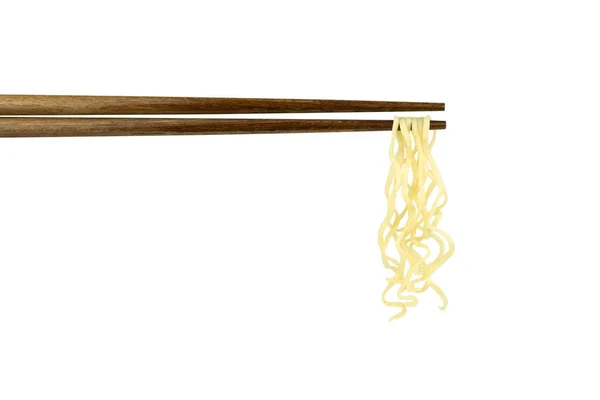 Instant noodles chopsticks isolated on white background with cli — Stock Photo, Image