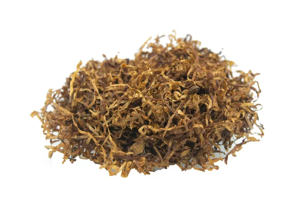 Folha de tabaco seca isolada no fundo branco — Fotografia de Stock