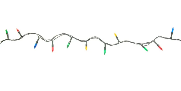 Beyaz arka planda izole edilmiş Noel ışıkları dizisi