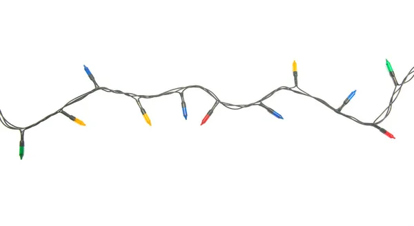 String of Christmas lights isolated on white background With cli — Stock Photo, Image