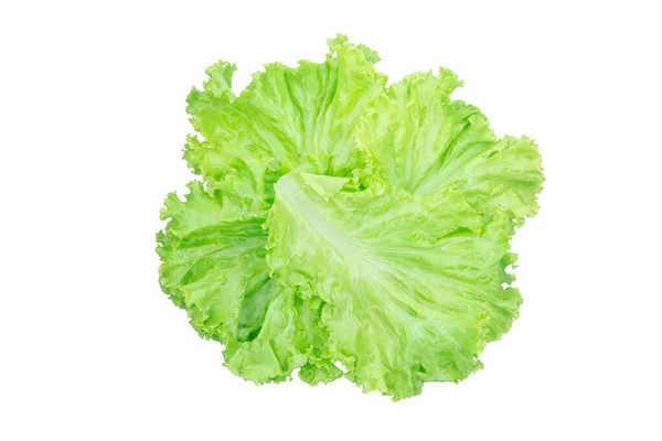 Hoja de ensalada. Lechuga aislada sobre fondo blanco con recorte p — Foto de Stock