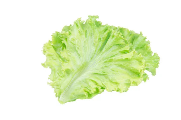 Hoja de ensalada. Lechuga aislada sobre fondo blanco con recorte p — Foto de Stock