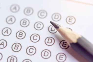 Cevap kağıdındaki kalem ya da B şıkkı ile standartlaştırılmış test formu