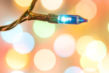 Noel ışıkları arka planı. Bulanık B ile Odaklanmamış Arkaplan