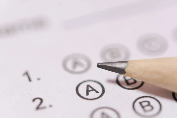 Cevap kağıdındaki kalem ya da B şıkkı ile standartlaştırılmış test formu