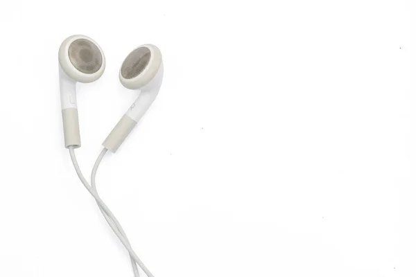 Weiße Kopfhörer Isoliert Auf Weißem Hintergrund Mit Clipping Pfad Copy — Stockfoto