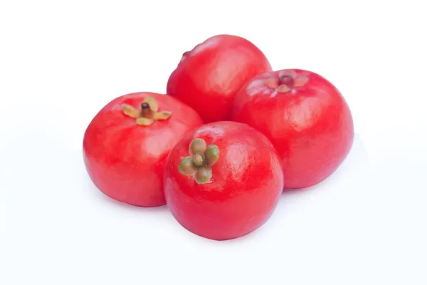 Garcinia Cowa Roxb Fruit Madan Red Isolated White Fone Clipping — стоковое фото
