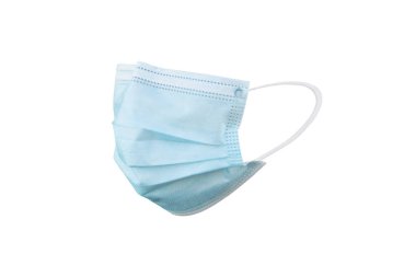Tıbbi maske ya da hijyenik maske beyaz arkaplanda kırpma ile izole