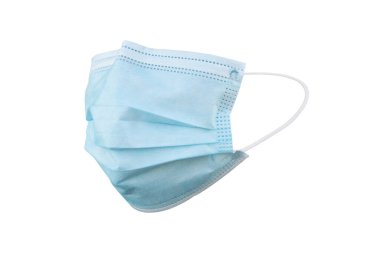 Tıbbi maske ya da hijyenik maske beyaz arkaplanda kırpma ile izole