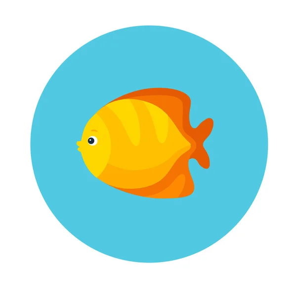 Ilustracja Wektora Projekt Kolorowe Ikony Płaskie Ryby Morza Żółtego Niebieskim — Wektor stockowy