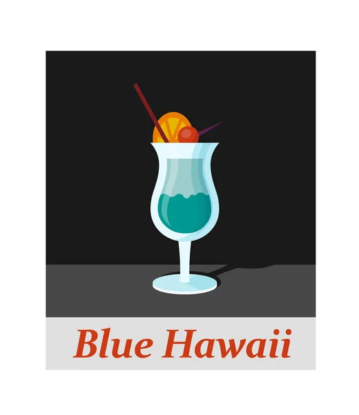 Blue Hawaii Élément Menu Cocktail Tout Type Design Boisson Fête — Image vectorielle
