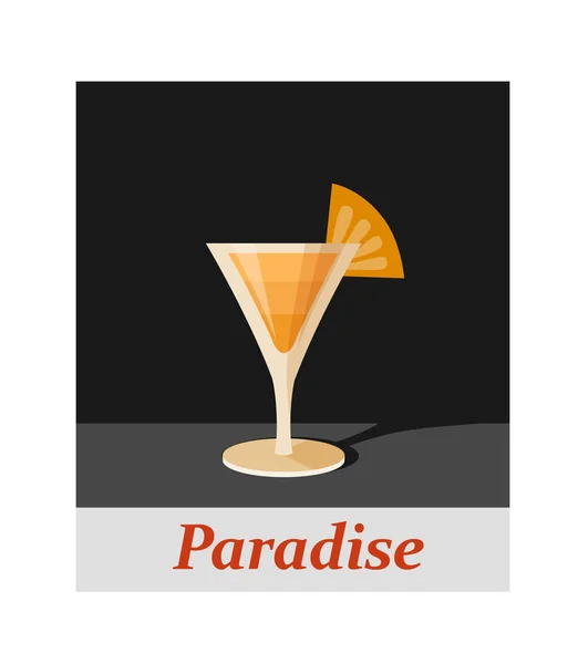 Carta Cócteles Paradise Cualquier Tipo Diseño Bebida Fiesta Fondo Negro — Vector de stock