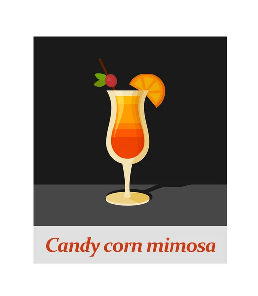 Candy Corn Mimosa Cocktail Menu Item Tout Type Design Boisson — Image vectorielle