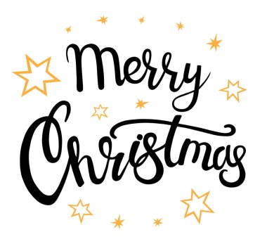 Neşeli Noel yazı. Vektör yazı afiş yeni yıl eğlencesi daveti veya kart için. Kaligrafi el çizilmiş yazı tipi. Yazı tipi kompozisyon