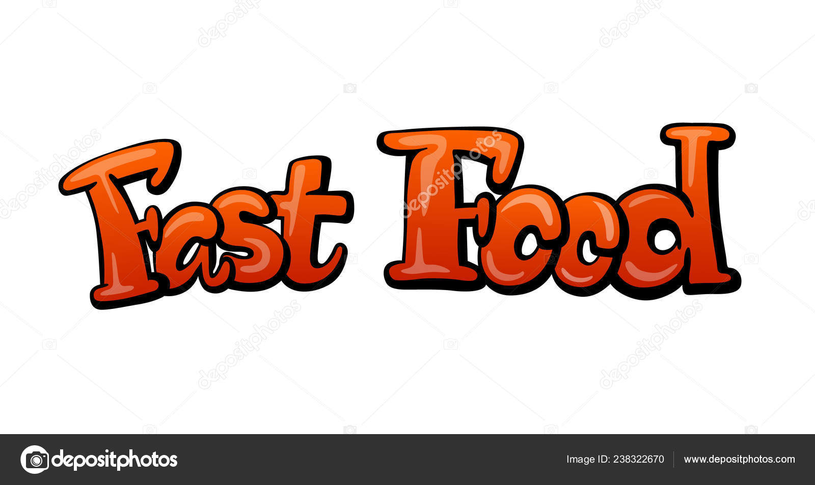 Fast Food Handwritten Lettering Restaurant Cafe Title Signboard