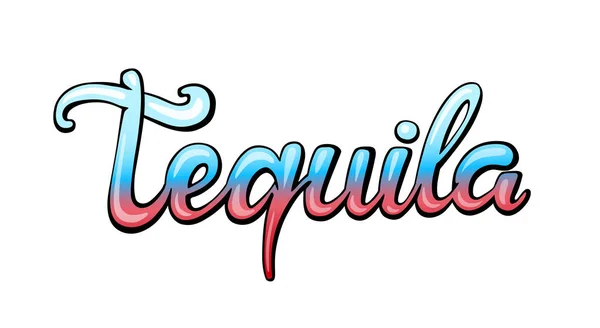 Lettrage Manuscrit Tequila Restaurant Café Menu Titre Graffiti Calligraphique Titre — Image vectorielle
