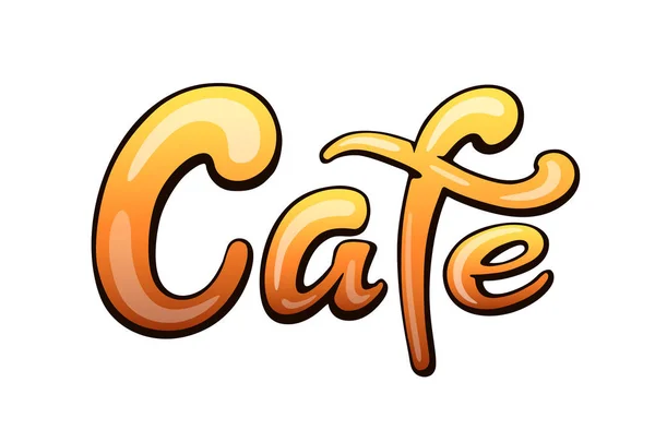 Café Handgeschriebene Schriftzüge Titel Für Wegweiser Überschrift Kalligraphischen Comic Stil — Stockvektor