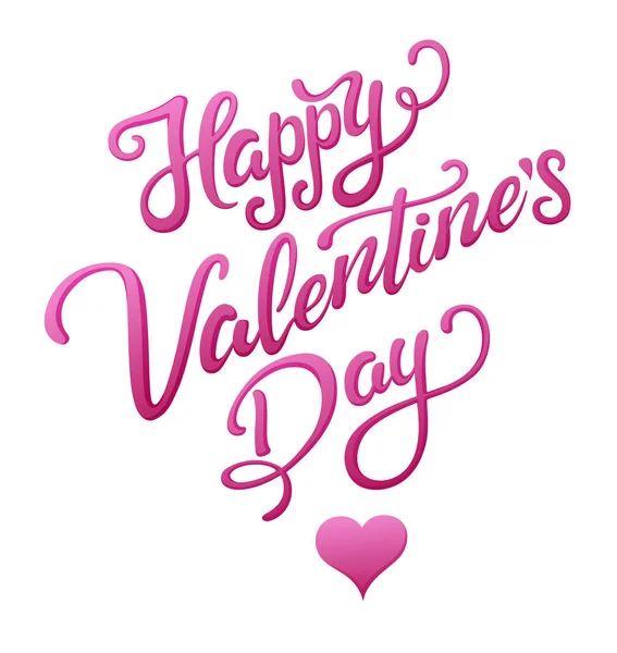 Buon San Valentino Lettering Lettere Vettoriali Volume Rosa Poster Banner — Vettoriale Stock