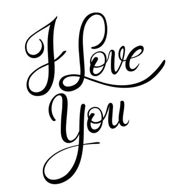 Seni küçük bir not ile Hat sanatı seviyorum. Vektör yazı tebrik kartı veya fotoğraf albümü için. Kaligrafi el çizilmiş yazı tipi. Yazı tipi kompozisyon 