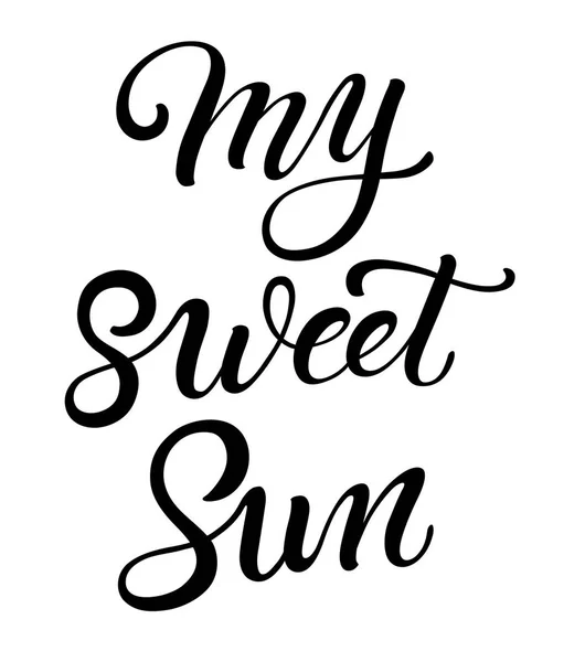 Douce Calligraphie Solaire Avec Peu Note Lettrage Vectoriel Pour Carte — Image vectorielle