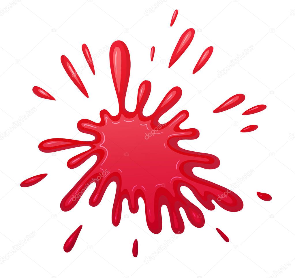 Cartoon red volume blot. Base for sticker comic bubble speech or other kind of design. Decorative vector color spot 