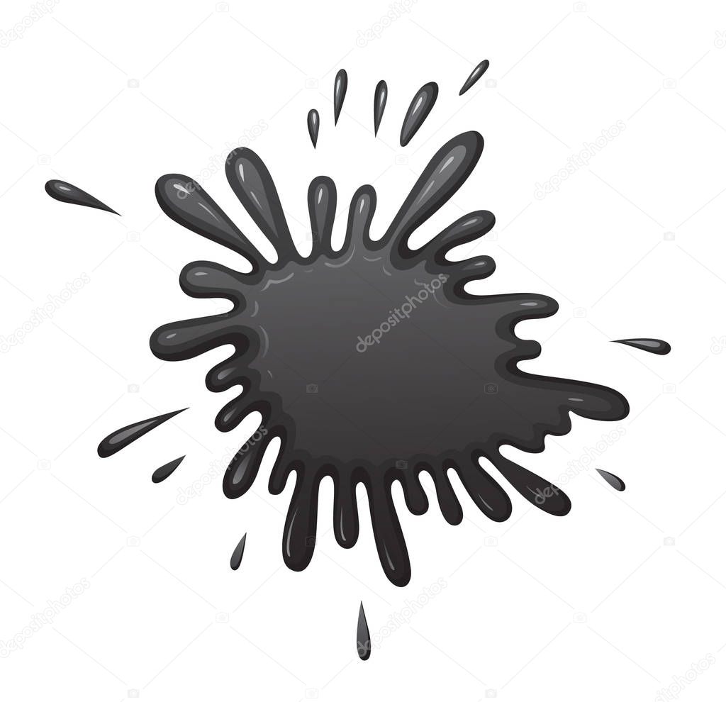 Cartoon black volume blot. Base for sticker comic bubble speech or other kind of design. Decorative vector color spot 