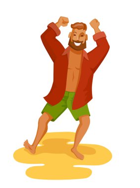 Plaj partisinde dans eden adam