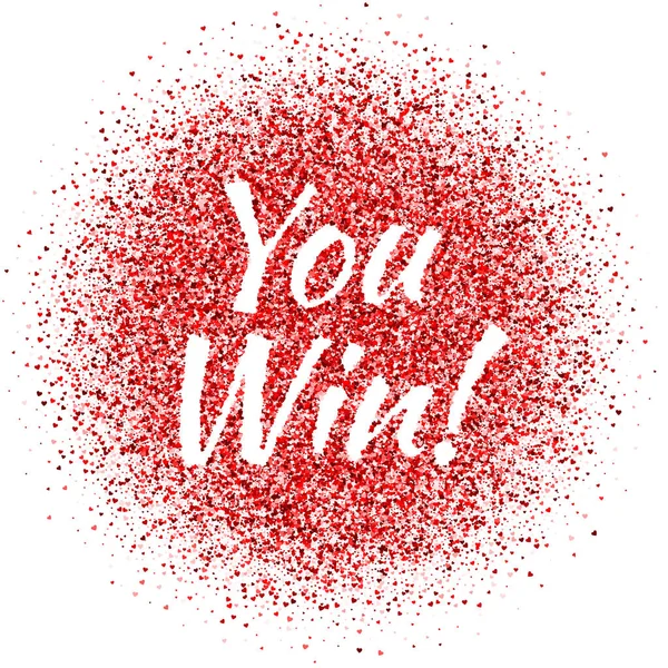Kırmızı toz vektör seninle işareti kazanmak. Köpüklü metin