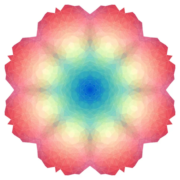 Mandala poligonal vetorial, círculo de cores . — Vetor de Stock