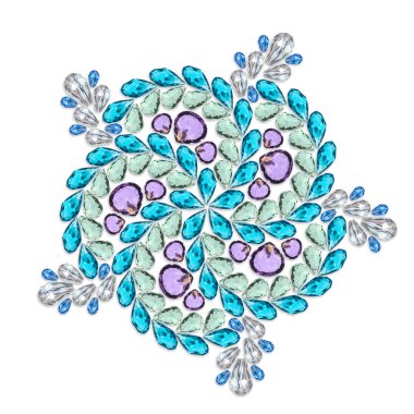 Yaratıcı düzen takı. Mandala beyaza farklı taşlar yapılır